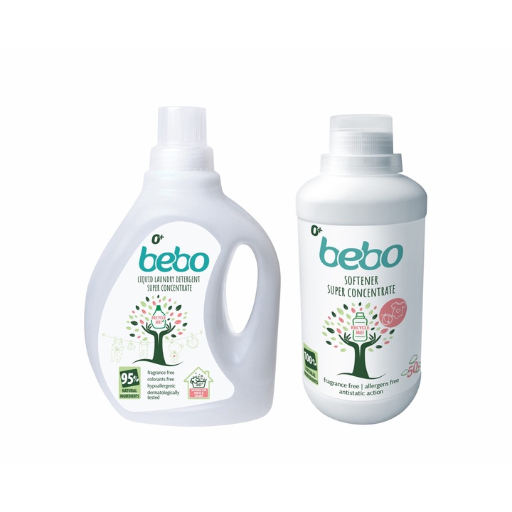 Промопакет, Течен перилен препарат, Bebo, 1.08л и Омекотител, Bebo, 1л