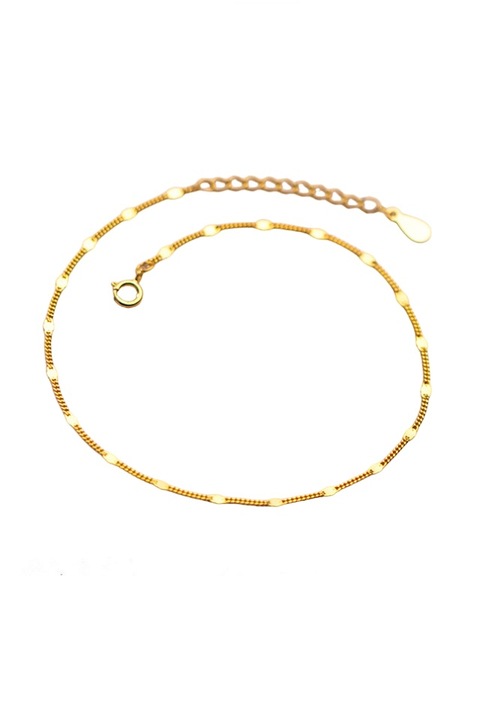 Bratara glezna picior din argint 925 Whisper aurie cu model, lungime ajustabila