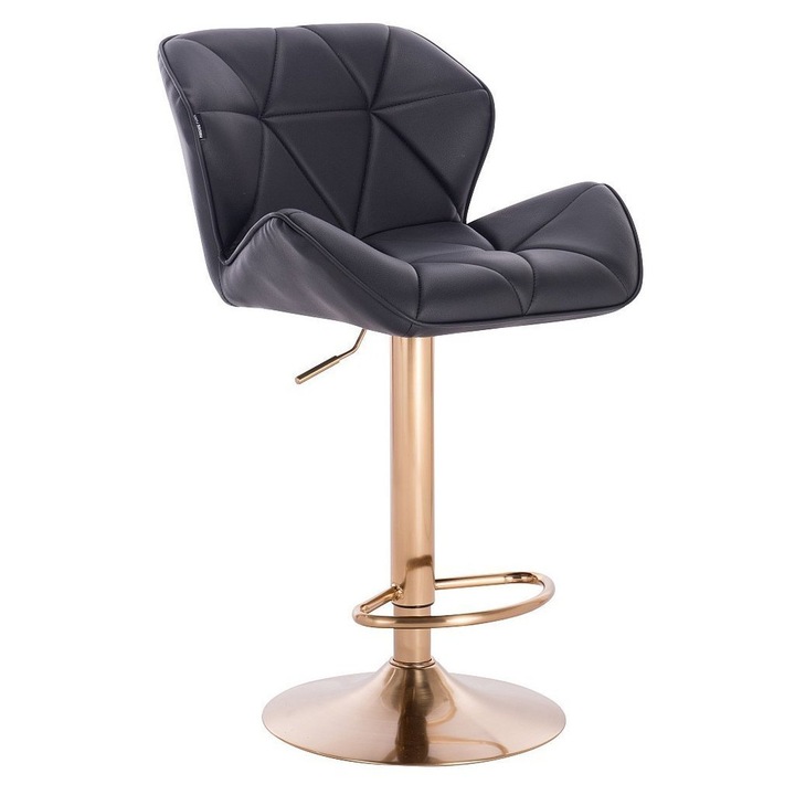 Scaun de birou, Votana, HR111W, Piele Ecologica, Baza Aurie, Neagra