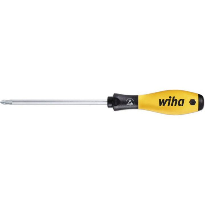 Отвертка Phillips Ph2 Wiha Esd Softfinish 100 mm, хром-ванадий