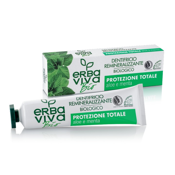 Erba Viva Bio Organic remineralizáló fogkrém aloe verával és mentával 75 ml