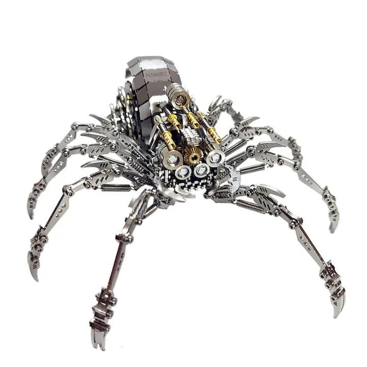 3D Механичен Пъзел, HAWIRE DJD-014, DYI паяк, Металик, 375 броя, 21X19X10cm, Бронз