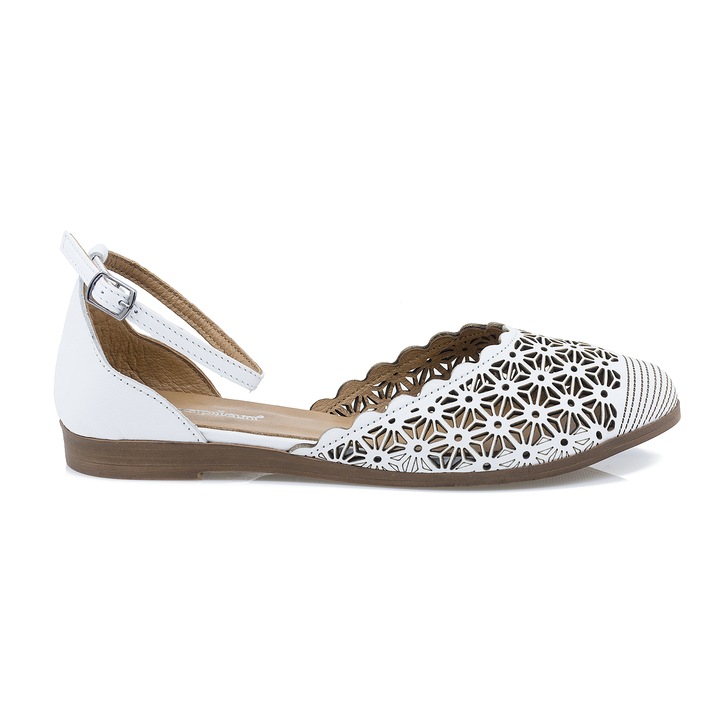 Дамски балетки, Caspian, Cas-182, ежедневни, Бял