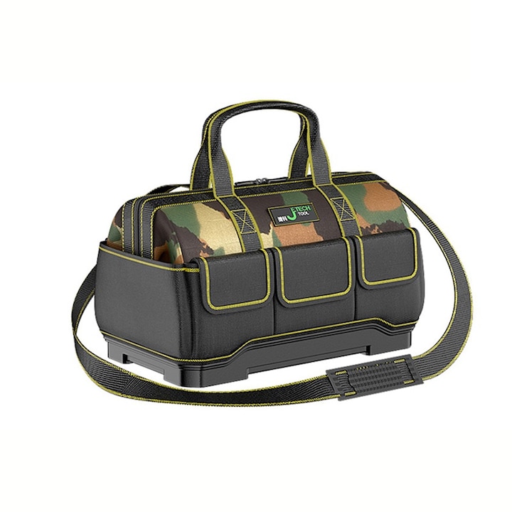 Set organizator si cutie scule, multifunctional, pentru electricieni si intretinere, durabil, multicolor, 17 inch