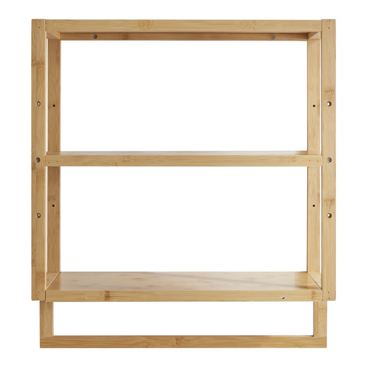[en.casa] Fürdőszobai falipolc PXTS-0104 Östra 58, 5 x 52 x 21 cm bambusz natúr három polccal