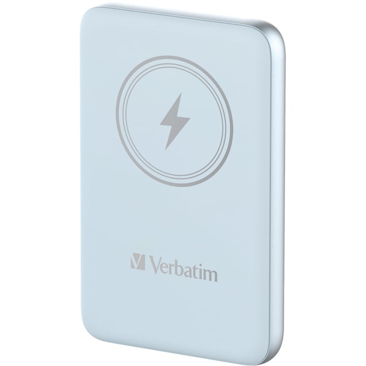 Baterie externa, Verbatim MCP-10BE Power Pack 10000 mAh cu UBS-C® PD 20W, incarcare wireless magnetica 15W, albastru