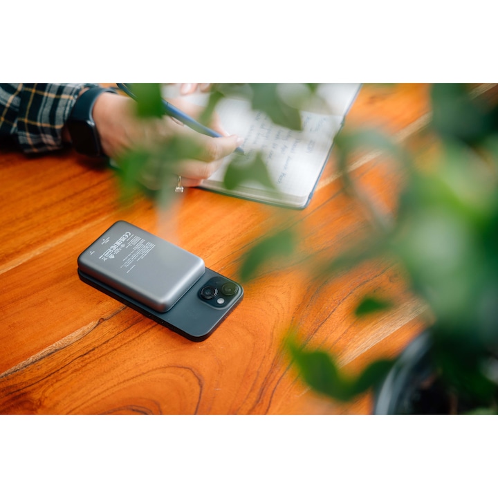 Baterie externa, Verbatim MCP-10GY Power Pack 10000 mAh cu UBS-C® PD 20W / Incarcare magnetica fara fir 15W Gri