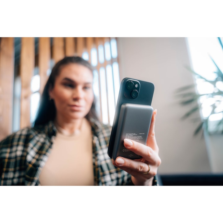 Baterie externa, Verbatim MCP-10GY Power Pack 10000 mAh cu UBS-C® PD 20W / Incarcare magnetica fara fir 15W Gri