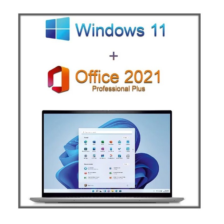 Microsoft Windows 11 Professional + Office 2021 Professional Plus - suport stick usb inclus