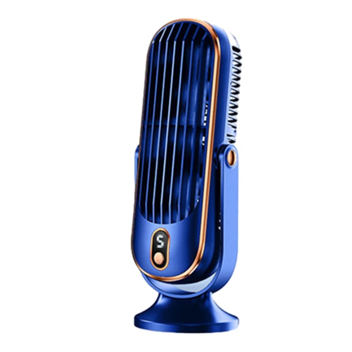 Hordozható ventilátor LNGODEHO 720 Surround, USB töltés, beltéri/kültéri használatra, kék