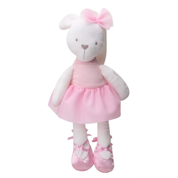 Jucarie de plus AREOUT, iepuras cu rochita de balet, 42cm