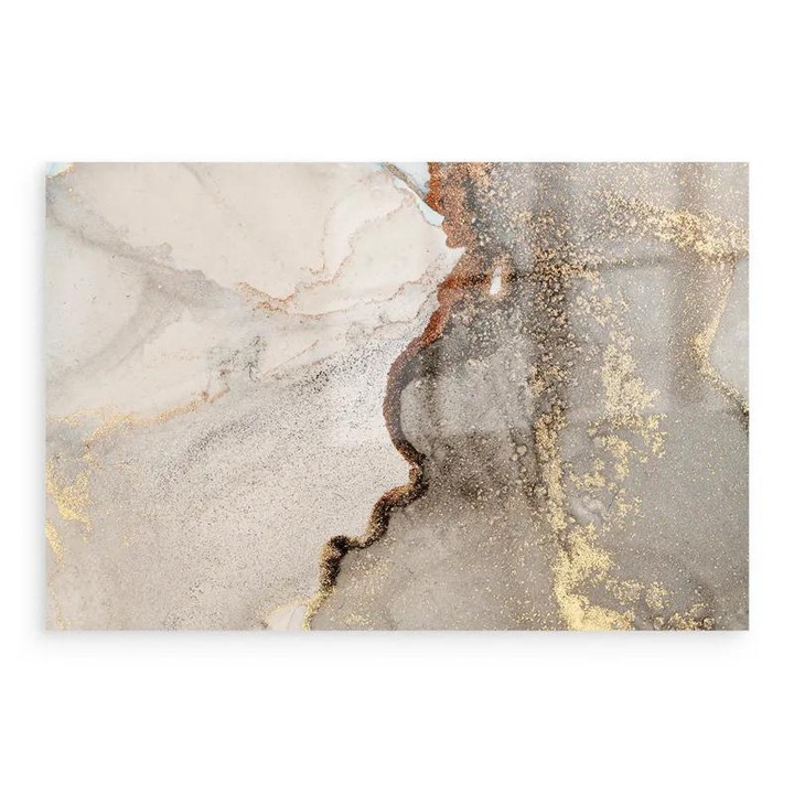 Panou Sticla Bucatarie, Grey Gold Marble Gigapixel Art Scale 0_50x, 60x100 cm