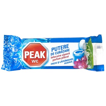 Rezerva Peak Wc Putere de curatare, Frezie si Lacramioare, 40g Rezerva Peak Wc Putere de curatare, Frezie si Lacramioare, 40g