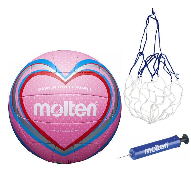 Minge volei plaja Molten V5B1500, roz, cu pompa si plasa