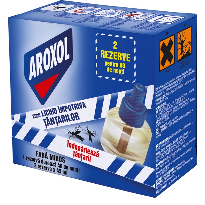 Rezerve lichid Aroxol impotriva tantarilor, 2 buc