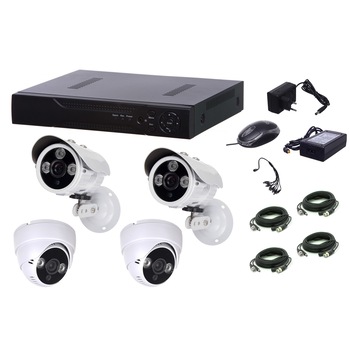 Kit supraveghere video AKU 4 camere 1000 TVL interior/exterior + DVR 4 canale LAN H265 Kit supraveghere video AKU 4 camere 1000 TVL interior/exterior + DVR 4 canale LAN H265