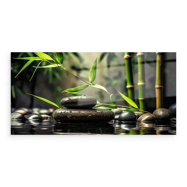 Panou Sticla Bucatarie, Bamboo Plant Water, 60x150 cm