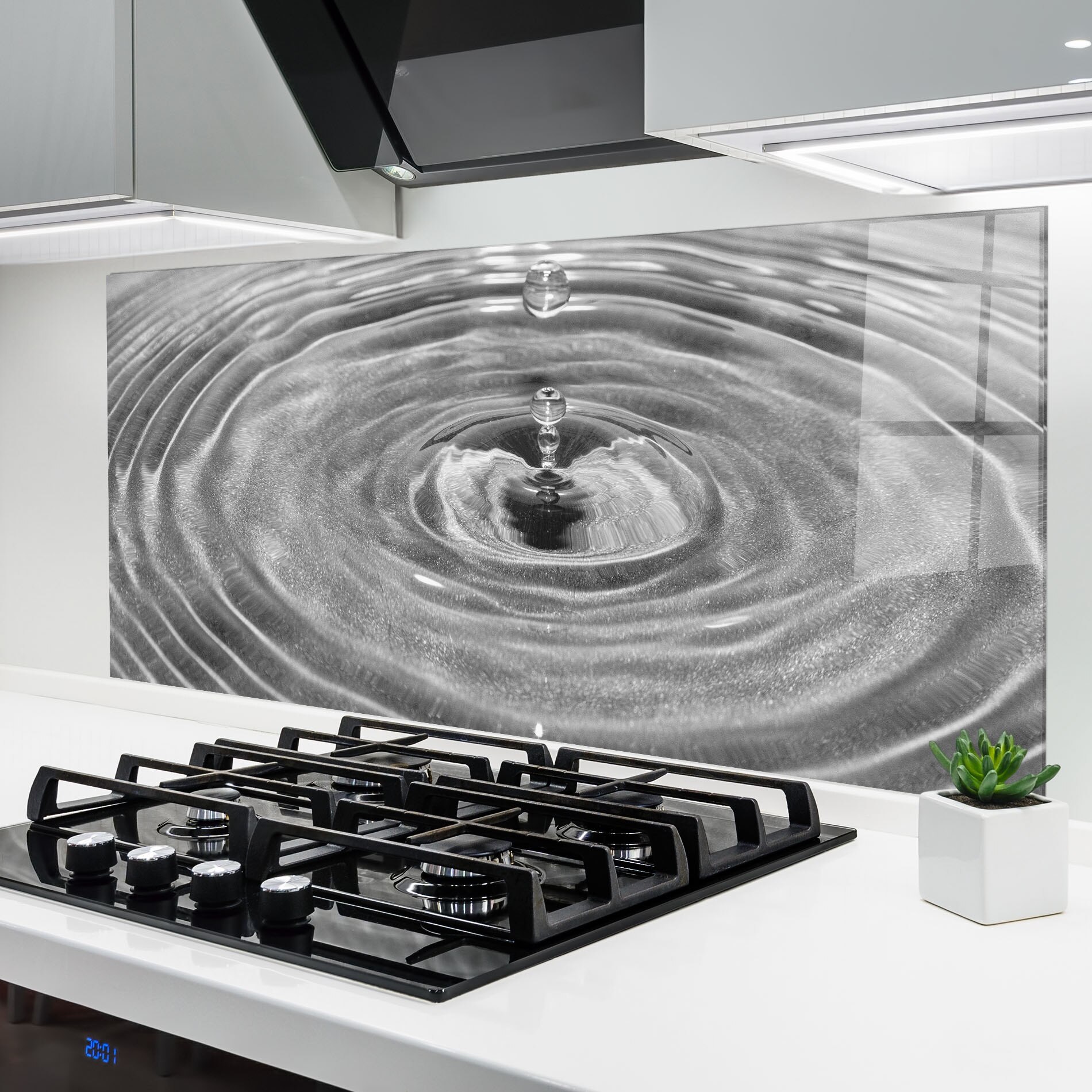 Water Falling Emag Panou Sticla Bucatarie, 60x150 cm, Protectie aragaz, Antistropi ...