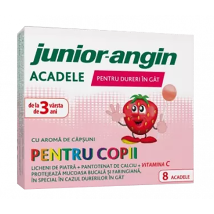Supliment alimentar Junior Angin, Klosterfrau, acadele aroma capsuni, 8 acadele