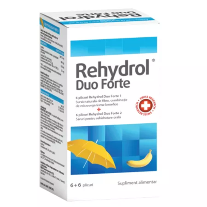 Supliment alimentar Rehydrol Duo Forte, MBA Pharma, 12 plicuri