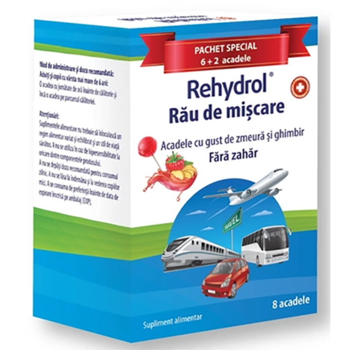 Supliment alimentar Rehydrol rau de miscare aroma de Zmeura, MBA Pharma, 8 acadele fara zahar
