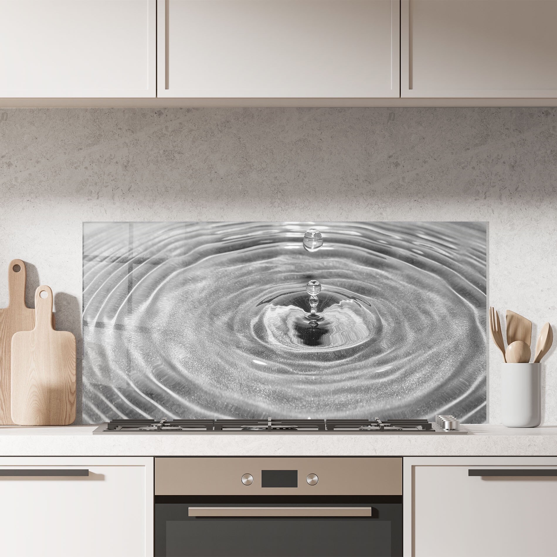 Water Falling Emag Panou Sticla Bucatarie, 60x150 cm, Protectie aragaz, Antistropi ...