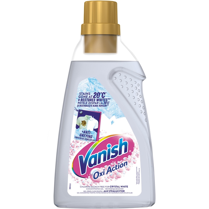 Solutie pentru indepartarea petelor VANISH Oxi Action, Crystal White, 1.5 l