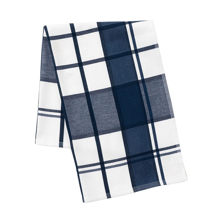 Prosop de bucatarie, Markizeta, bumbac, 50x70cm, albastru/alb