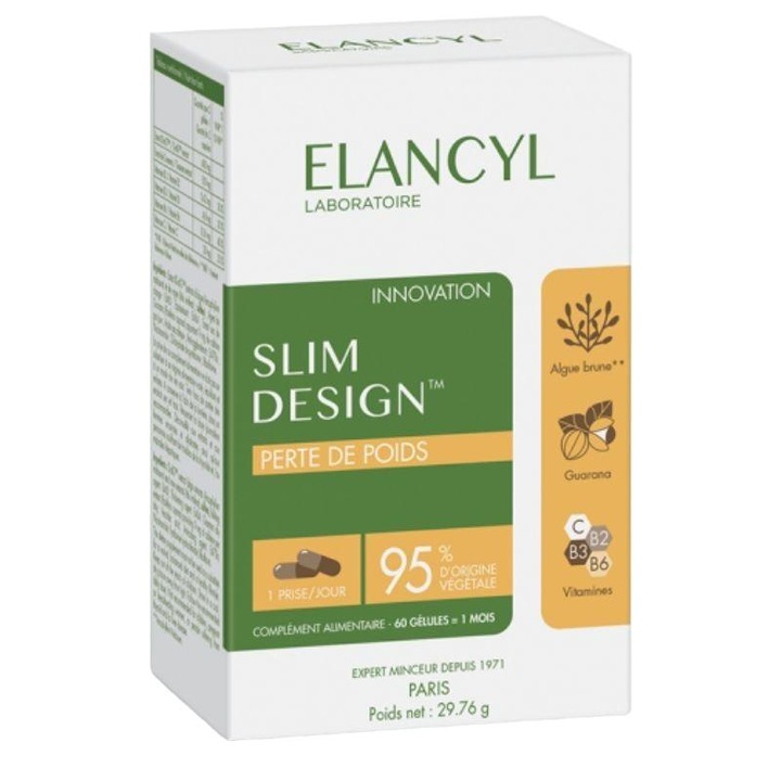 Supliment alimentar, Elancyl, Slim Design, pentru pierdere in greutate, 60 capsule