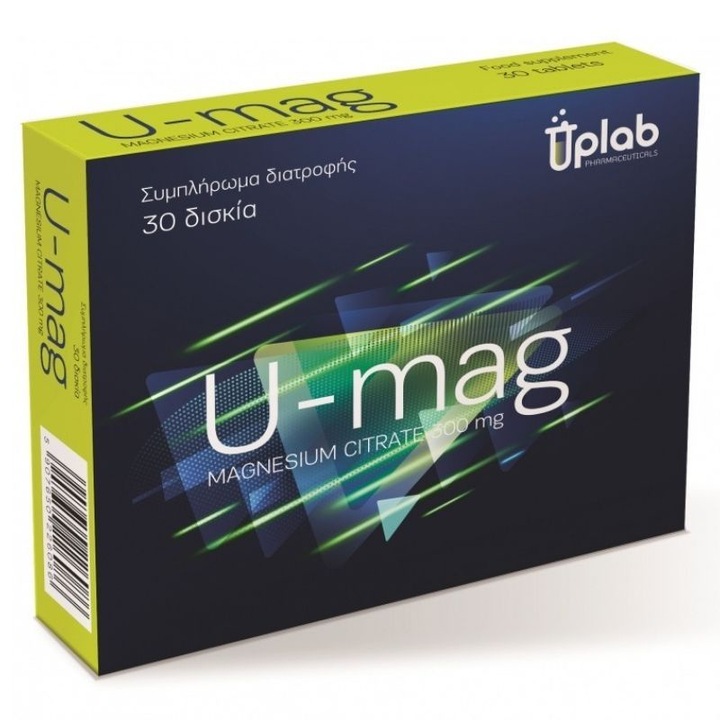 Supliment alimentar, UPLAB U-Mag, Magneziu 300mg, sanatate oase si dinti, 30 tablete