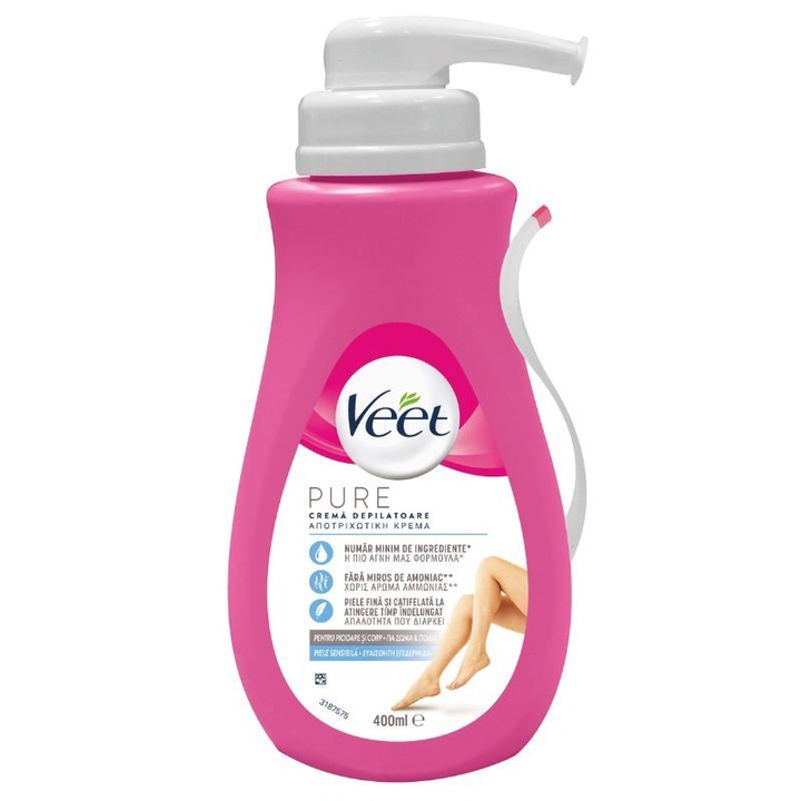 Crema depilatoare, Veet Pure, pentru piele sensibila, 400ml