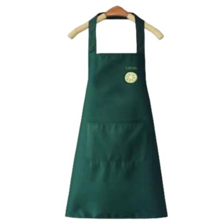 Sort de bucatarie impermeabil si respirabil, verde cu buzunar pentru telefon, 70x58cm