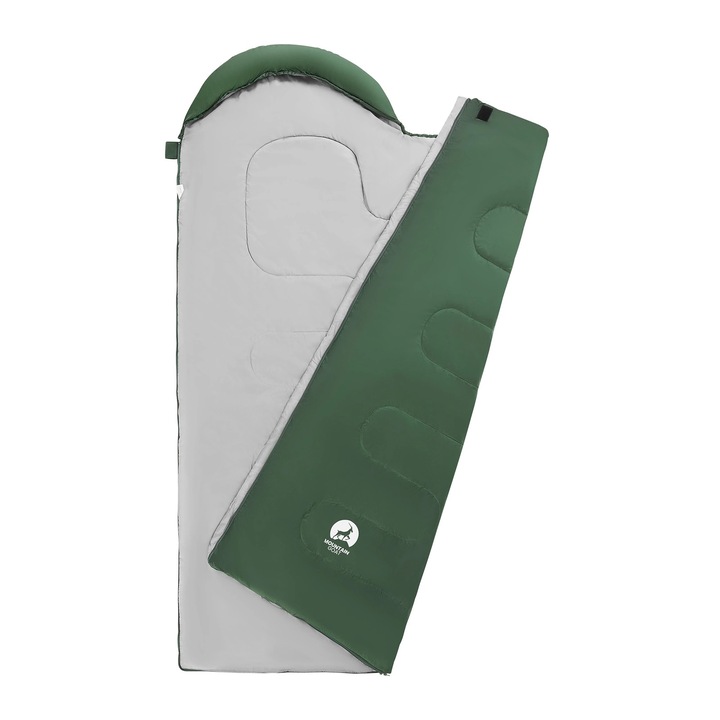 Спален чувал, Mountain Goat, мумия, за възрастни, 210 см, Зелено/сиво