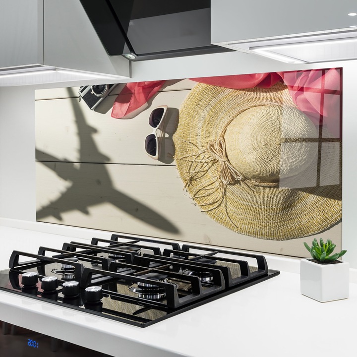 Panou Sticla Bucatarie, 60x150 cm, Protectie aragaz, Antistropi, Termorezistent, Peisaje, Vara, Tropical Destinations