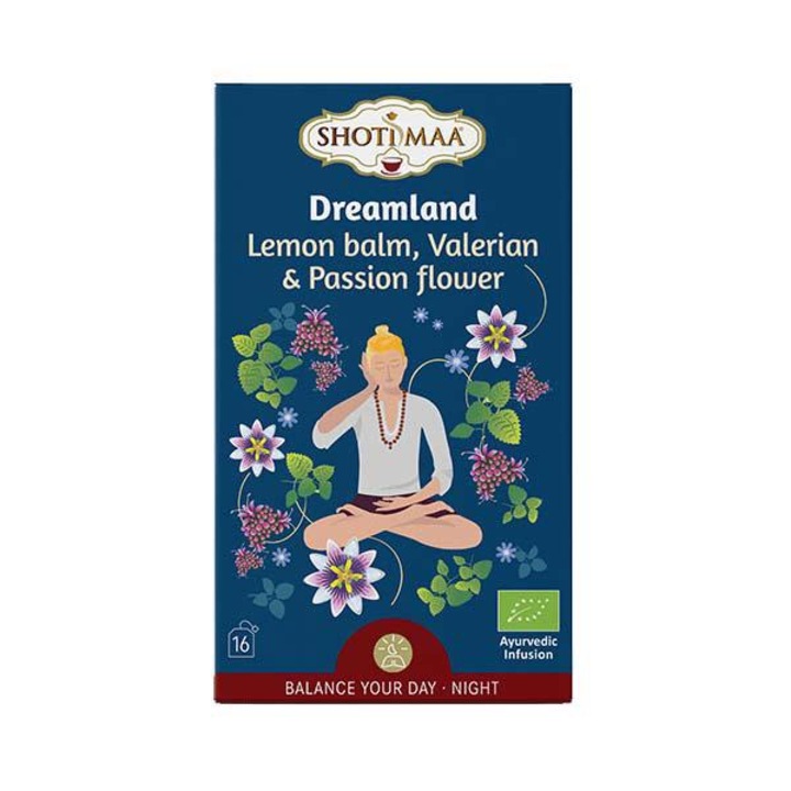 Shotimaa Ceai Balance Your Day Dreamland Citromfű Valeriana és Golgotavirág Eco 16 adag