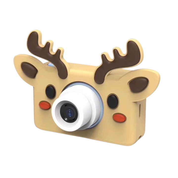 Camera foto digitala pentru copii, Lentila de 8.0MP, Design subtire si usor, Ecran de 2.0, Husa de Elan, Memorie de 32G, Roz