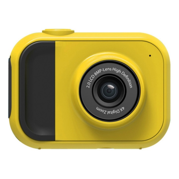 Camera foto digitala pentru copii, Ecran de 2.4 inch, Rezolutie 36MP, Zoom 16X, Video Full HD 2.7K, Card de memorie inclus, Galben