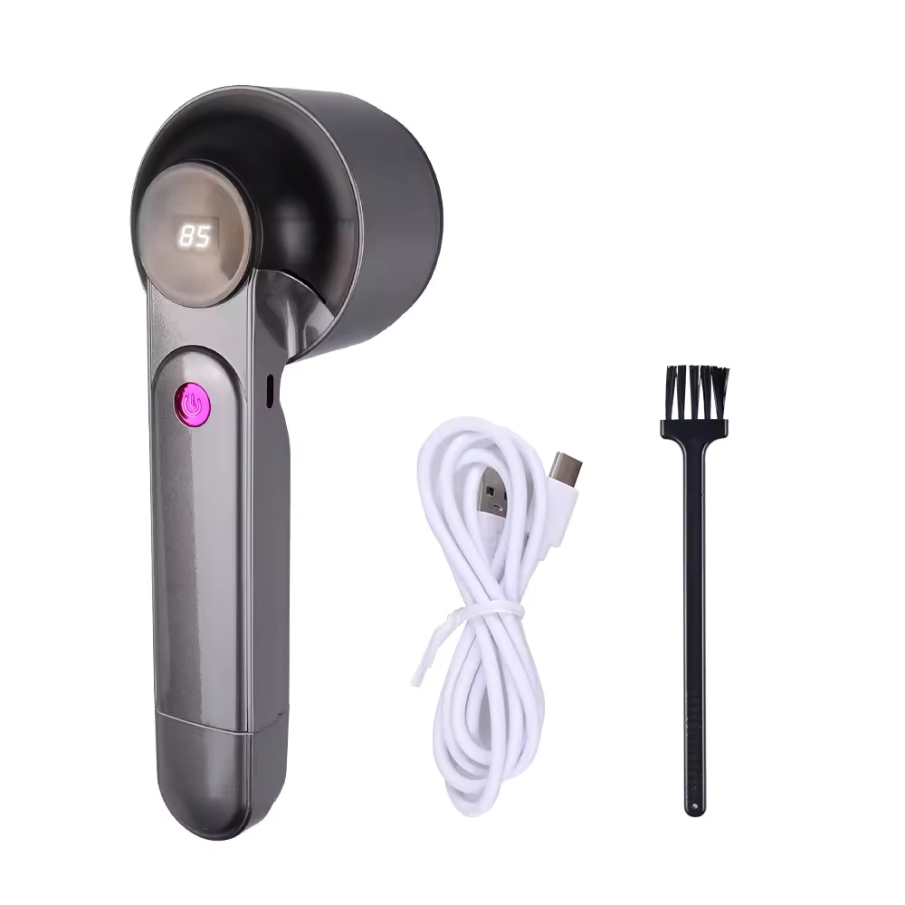 Aparat de Curatat Scame RARINCARE, 6 Lame, Rola Adeziva incorporata, Putere 3 W, Afisaj LED, Gri