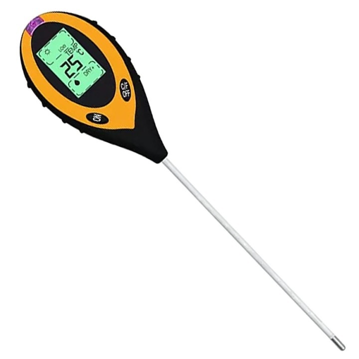 Tester pentru sol 4 in 1 digital, valoare PH, intensitatea luminii, umiditate, temperatura, Dodaco®