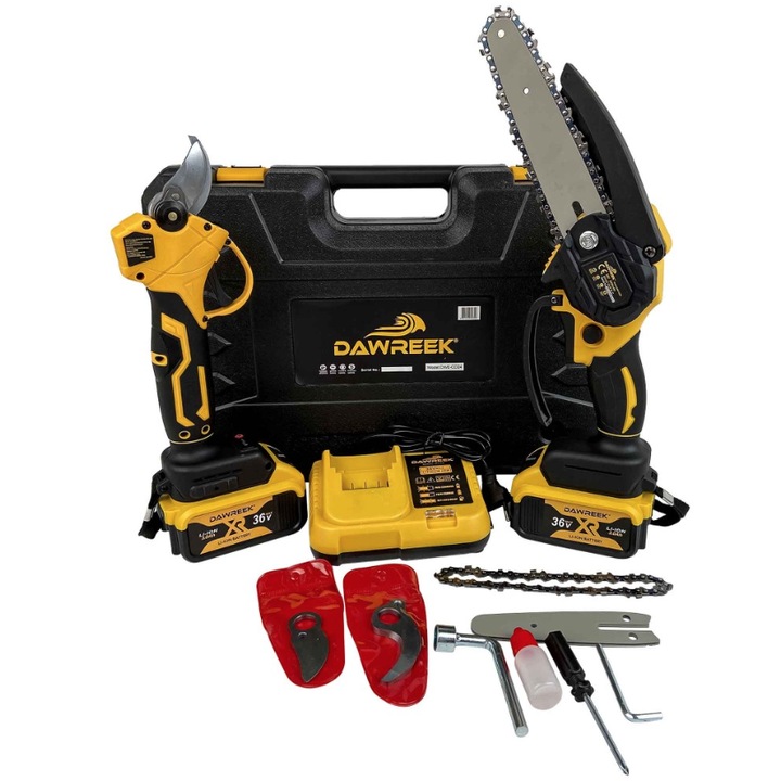 Olló + Mini láncfűrész Dawreek 2 elem 36V 3AH