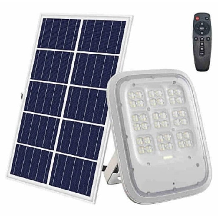 Proiector Solar TY 100W cu Panou Solar Separat si Telecomanda, Alb