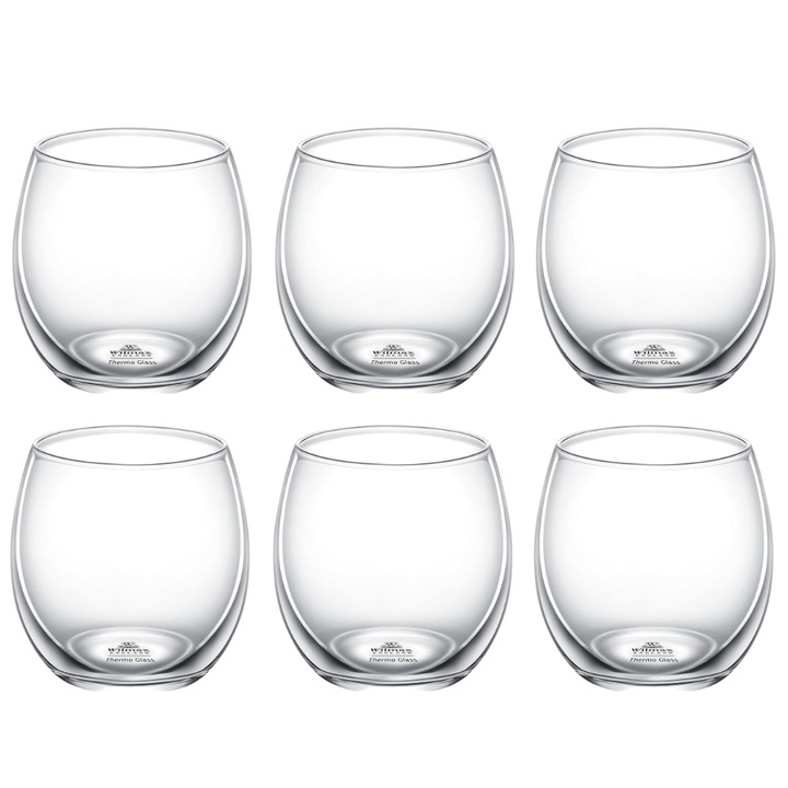 Комплект 6 чаши за лимонада и сок, Wilmax England, термоустойчиво стъкло, 530 мл