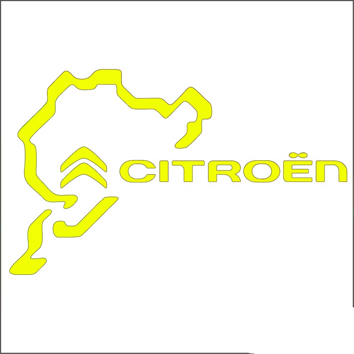 Autó matrica, Citroen, sárga