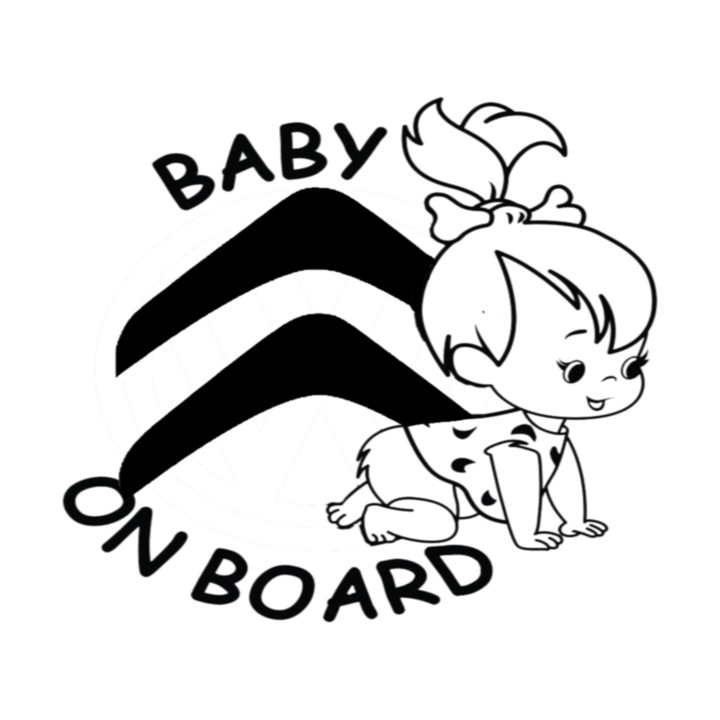 Autómatrica baba a fedélzeten Citroen fekete