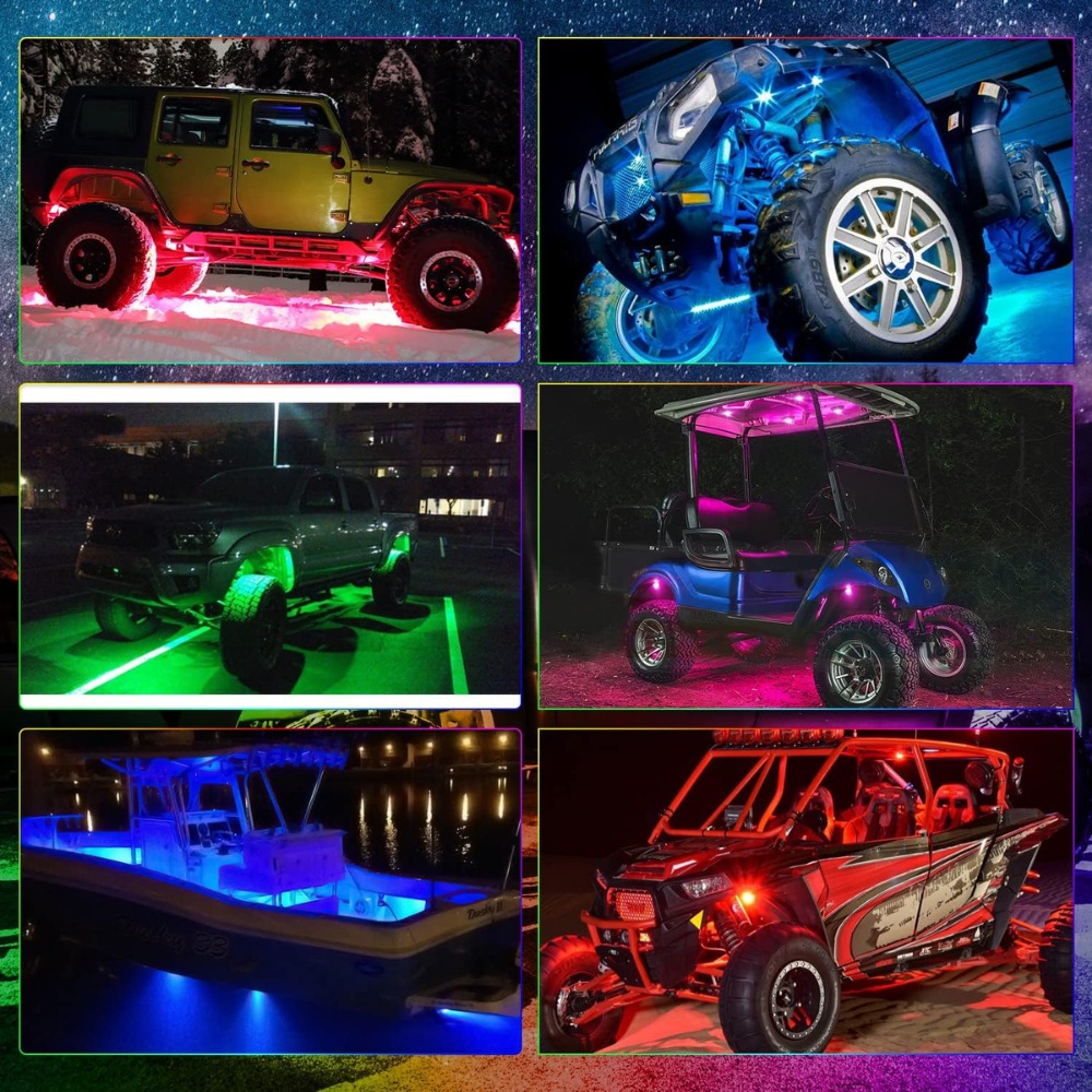 YiLaie RGB LED Rock Lights, 90 LEDs Lights met Telefoon App