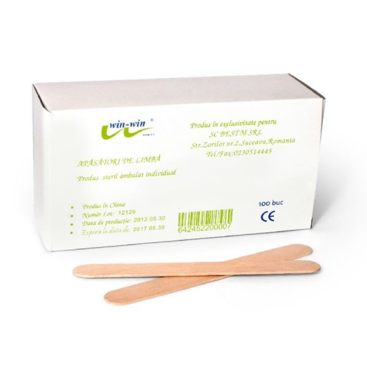 Apasatoare limba ambalate individual, sterile, WIN-WIN, 100buc/cutie