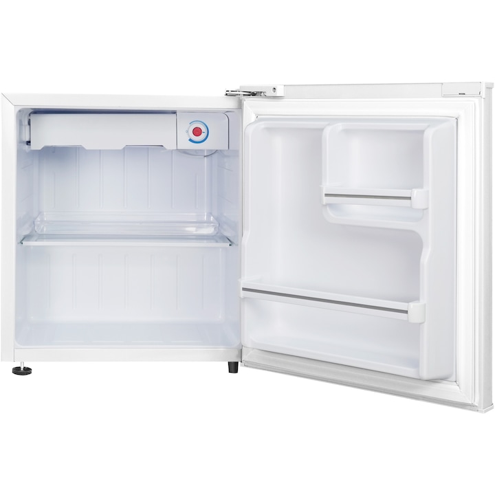 Frigider Minibar TCL RF045DWE0, 45 l, Control mecanic, Maner retras, Picioruse reglabile, Clasa E, H 50 cm, Alb