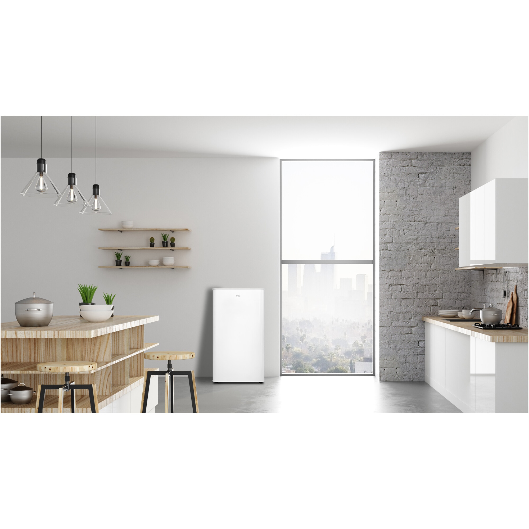 Frigider cu o usa TCL RF092DWE0, 92 l, Control mecanic, Maner retras, Picioruse reglabile, Clasa E, H 83 cm, Alb