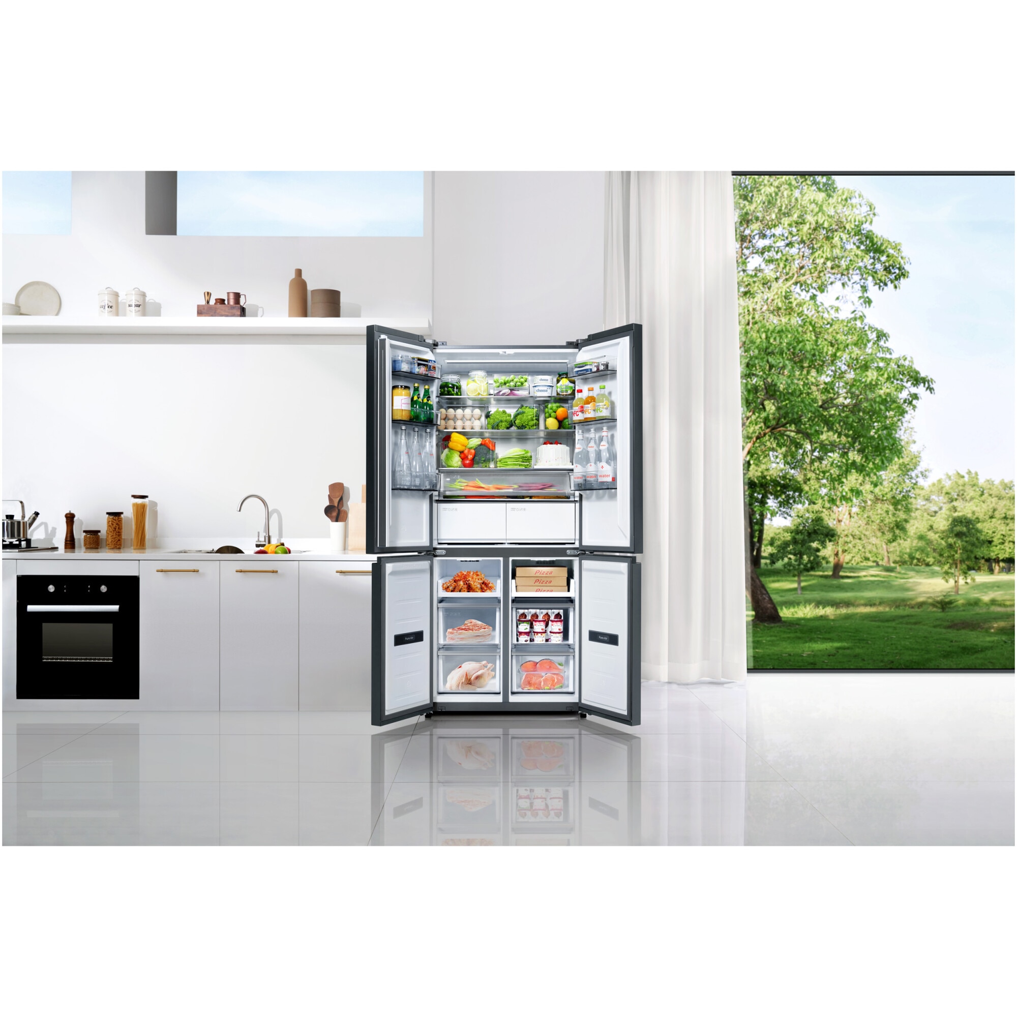 Side by Side TCL RC521CXE0, 521 l, FREE BUILT-IN, Total No Frost