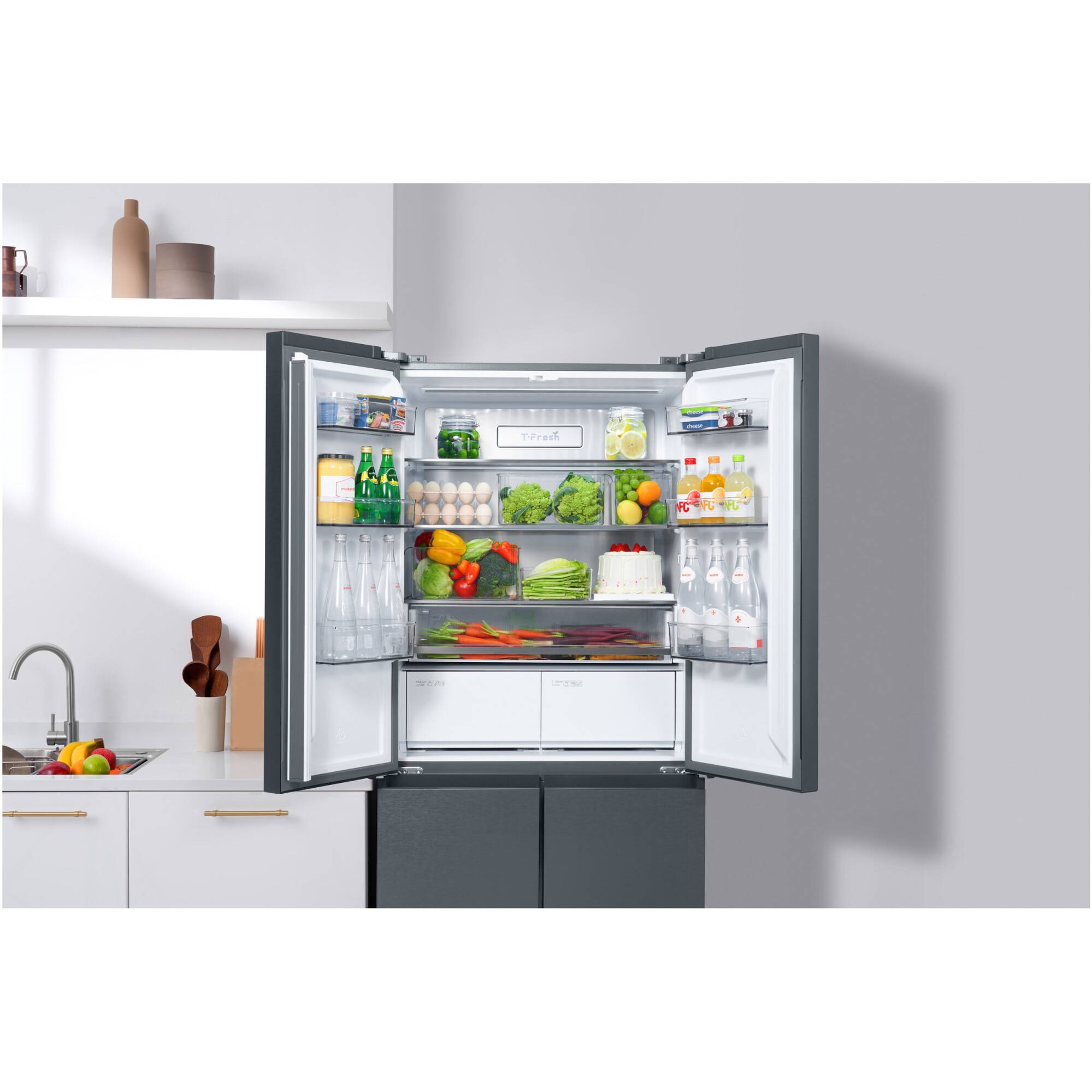 Side by Side TCL RC521CXE0, 521 l, FREE BUILT-IN, Total No Frost